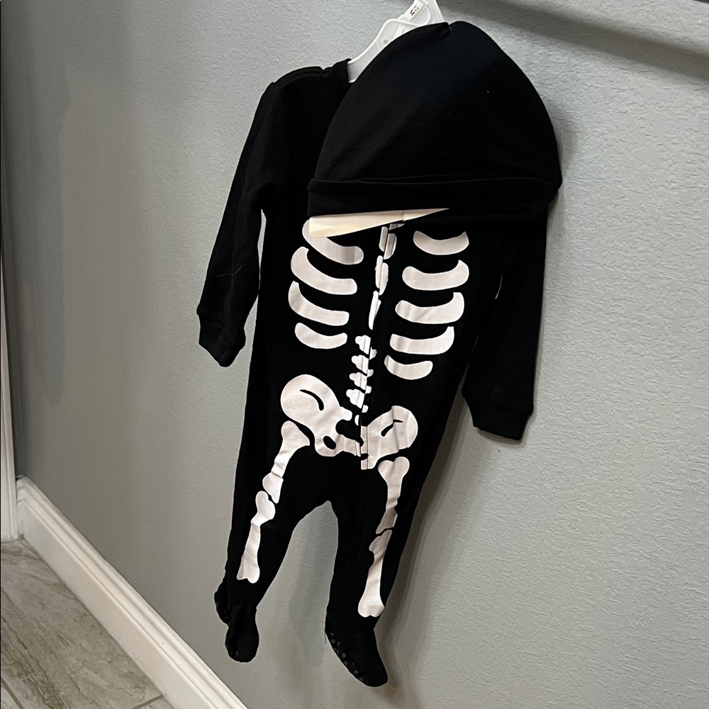 Black Skeleton Kids One Piece